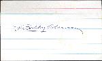 Bobby Adams Autographed 3 x 5 Card