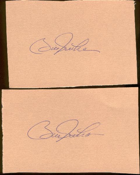 Bill Freehan Autographed Pieces of Cardboard- 2 Pieces