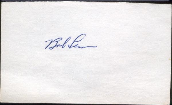 Bob Lemon Autographed 3 x 5" Piece of Cardboard