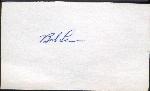 Bob Lemon Autographed 3 x 5 Piece of Cardboard