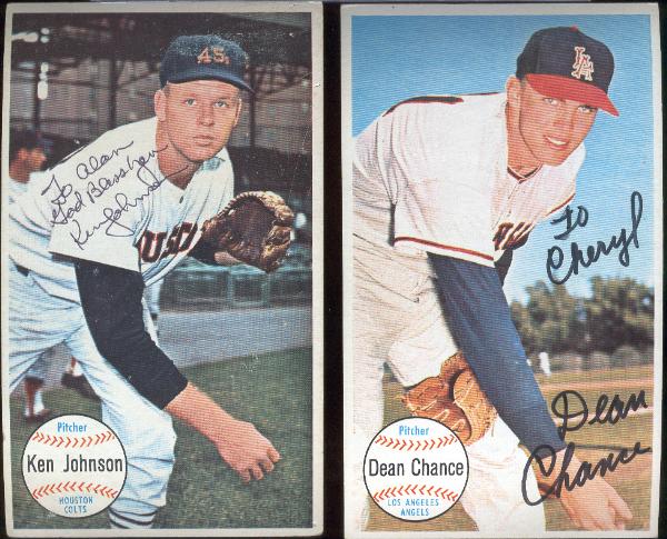 1964 Topps Giant Baseball- 2 Diff. Personalized Autographed Cards