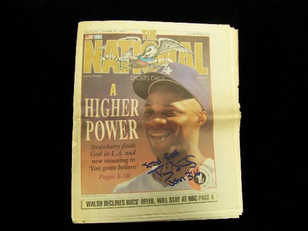 Jan. 31, 1991 "The National Sports Daily" Signed on Cover by Darryl Strawberry