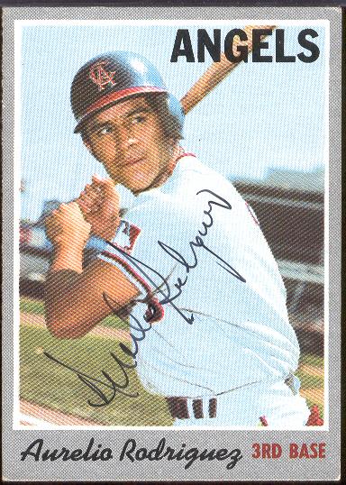 1970 Topps Bsbl. #228 Aurelio Rodriguez- Autographed