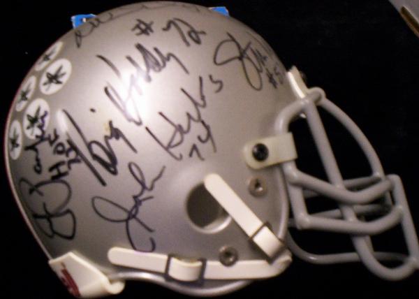 Ohio State Football Mini Helmet Autographed by 7 Different Buckeye Greats