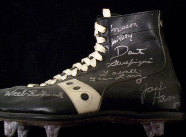 Spot Bilt Leather High Top Cleat Autographed by 16 Pro Football Hall of Famers