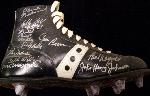 Spot Bilt Leather High Top Cleat Autographed by 16 Pro Football Hall of Famers