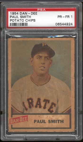 1954 Dan Dee Bb- Paul Smith, Pirates- PSA Poor-Fair 1