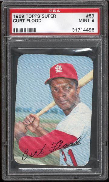 1969 Topps Bb Super- #59 Curt Flood – PSA Mint 9 