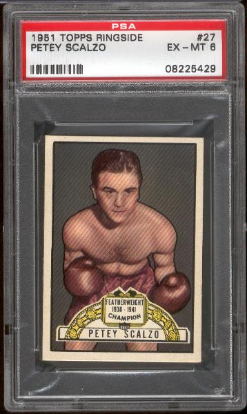 1951 Topps Ringside Boxing- #27 Petey Scalzo- PSA Ex-Mt 6 
