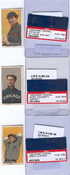 T206 Baseball- 3 Diff. Trimmed