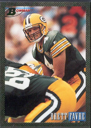 1993 Bowman Football- #335 Brett Favre Foil, Packers- 5 Cards
