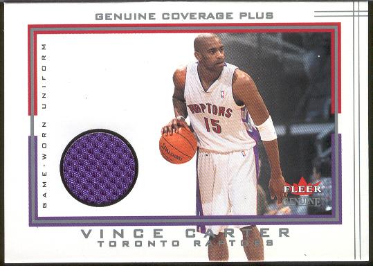 2001-02 Fleer Genuine Bskt.- "Genuine Coverage Plus"- Vince Carter, Raptors