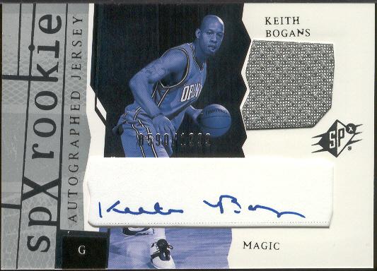 2003-04 SPx Basketball- #185 Keith Bogans AU JSY RC, Magic- #590/1999