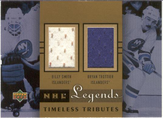 2001-02 Upper Deck Legends Hockey- "Legends Jerseys"- #TT-ST Billy Smith(Islanders)/ Bryan Trottier(Islanders)
