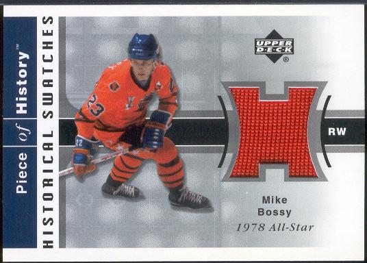 2002-03 UD Piece of History Hockey- "Historical Swatches"- #HS-MB Mike Bossy
