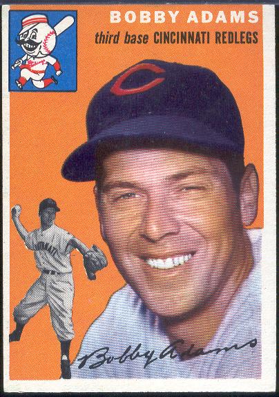 1954 T Bb- #123 Bobby Adams, Reds