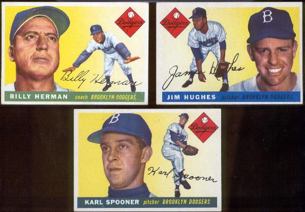1955 T Bb- 3 Diff. Brooklyn Dodgers