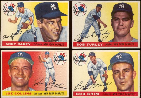 1955 T Bb- 4 Diff. New York Yankees