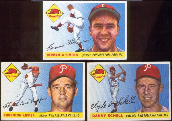 1955 T Bb- 3 Diff. Phil. Phillies