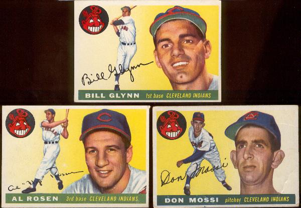 1955 T Bb- 3 Diff. Cleve. Indians