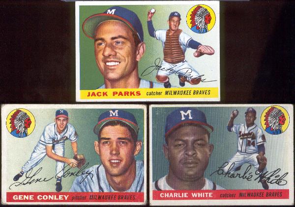 1955 T Bb- 3 Diff. Milwaukee Braves