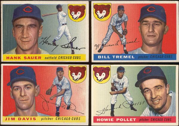 1955 T Bb- 4 Diff. Chicago Cubs