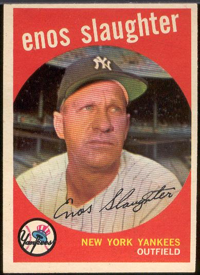 1959 T Bb- #155 Enos Slaughter, Yankees