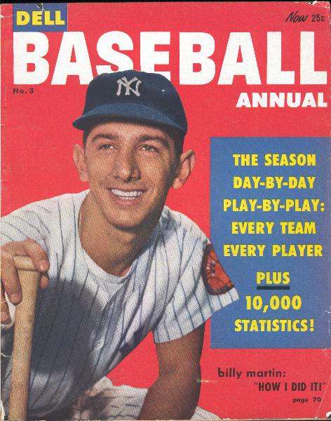 1954 Dell "Official Baseball Annual"- Billy Martin(Yankees) Cover