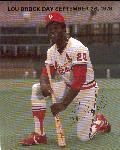 Sept. 26, 1979 Lou Brock Day Fold-Out Career Highlight Piece- 25 Pieces