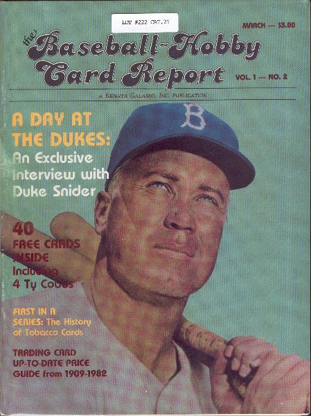 1980s The Baseball Hobby Card Report(Renata Galasso Publications) Clean-Up Group- 9 Diff.
