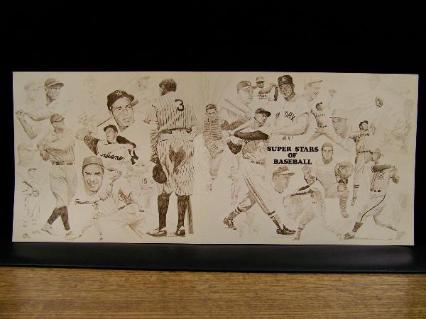19?? "Super Stars of Baseball" Fold-Out 26-3/4" x 11-1/4" Player Panaramas- 10 Items