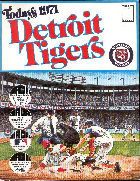 1971 Dell Baseball Stamps Detroit Tigers Bsbl. Stamp Book