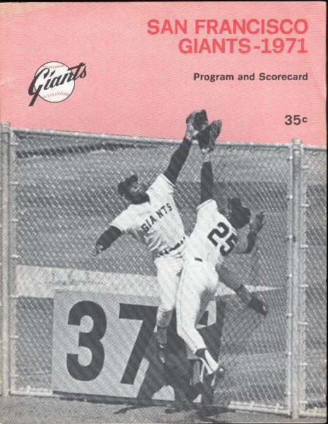 1971 Cincinnati Reds @ San Francisco Giants Bsbl. Program