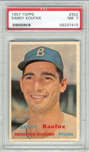 1957 Topps Baseball- #302 Sandy Koufax- PSA NM 7 