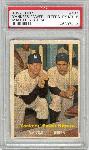 1957 Topps Baseball- #407 Yankees Power Hitters- Mantle & Berra- PSA Ex-Mt 6