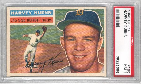1956 Topps Baseball- #155 Harvey Kuenn, Tigers- PSA NM 7 