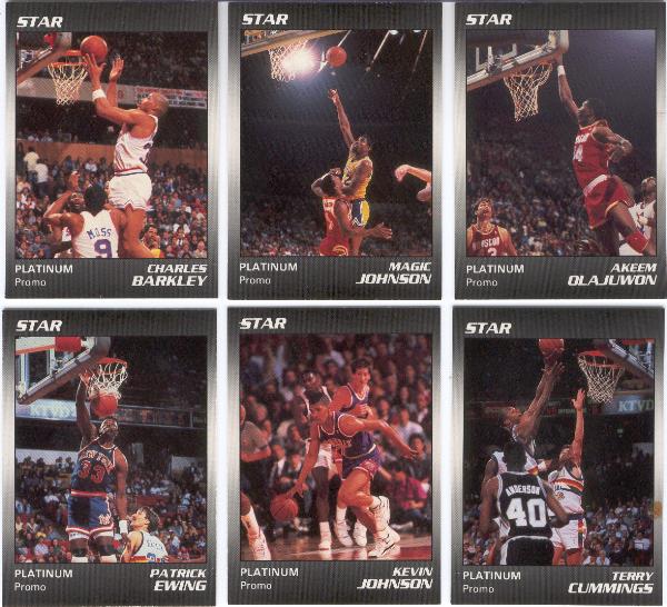 1990 Star Co. "Platinum" Promo Cards- 6 Diff.