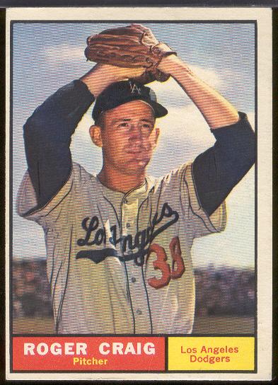 1961 Topps Bb Hi# -#543 Roger Craig, Dodgers