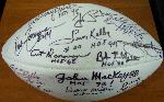 Pro Football Hall of Fame Football Autographed by 16 Different Football Hall of Famers and one not yet enshrined