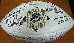 Pro Football Hall of Fame Football Autographed by 16 Different Football Hall of Famers and one not yet enshrined