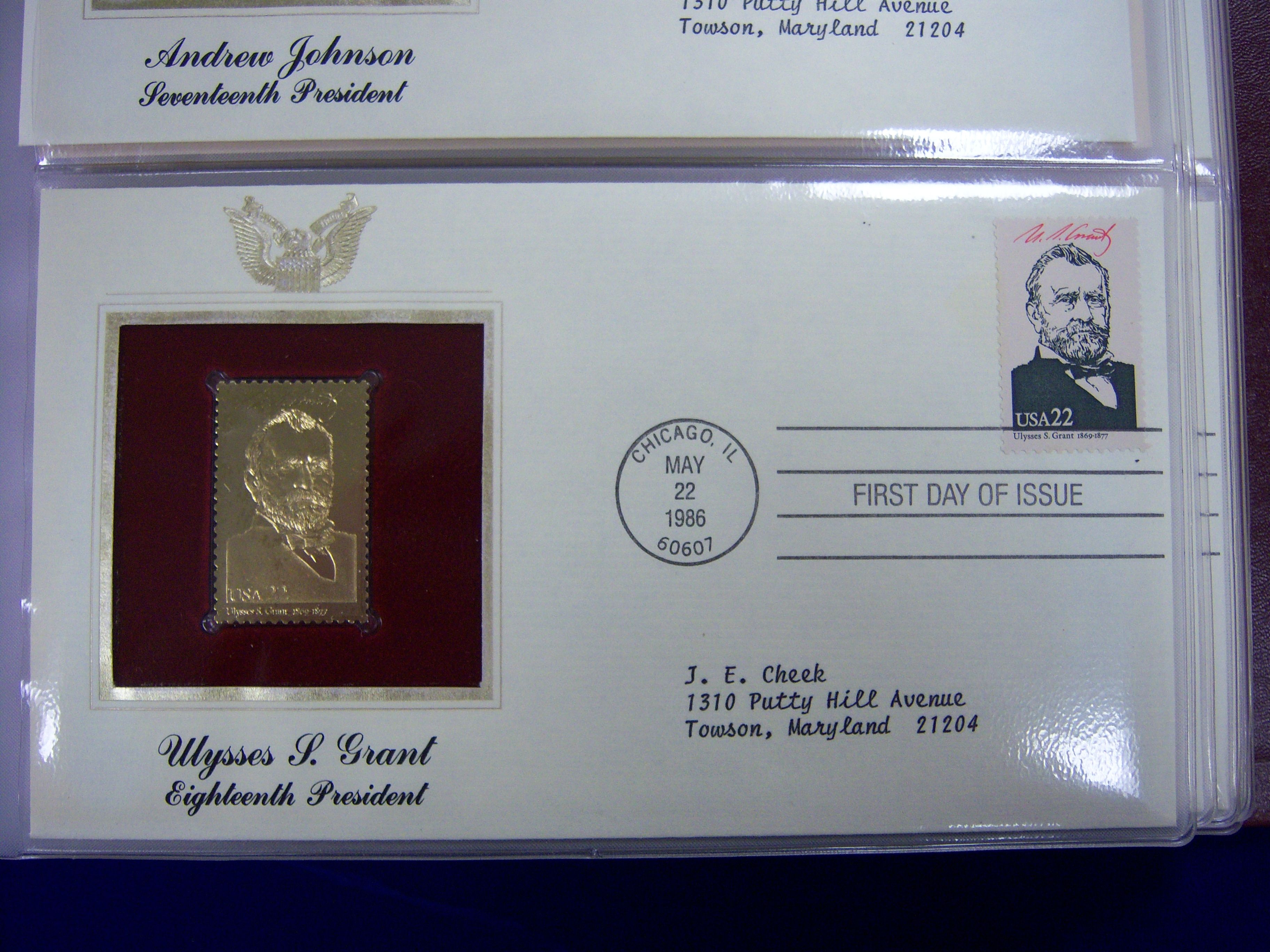 Lot Detail - May 22, 1986 Postal Commemorative Society 22kt. Gold ...