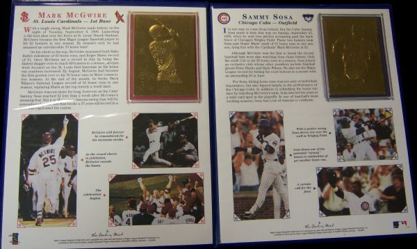 1998 Danbury Mint Bsbl.- Mark McGwire and Sammy Sosa Home Run Record Cards and Album