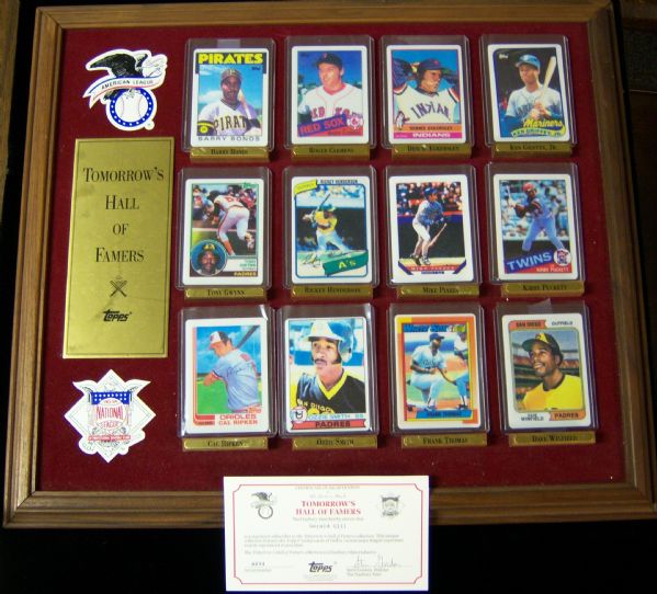 1990’s Danbury Mint Bsbl. “Tomorrow’s Hall of Famers”- 1 Complete Set of 12 Ceramic/China Cards with Display