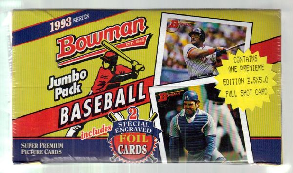 1993 Bowman Bsbl.- 1 Unopened Jumbo Wax Box