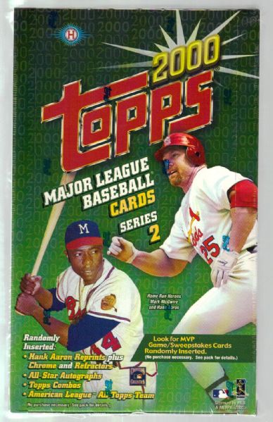 2000 Topps Bsbl.- 1 Unopened Series 2 Hobby Wax Box