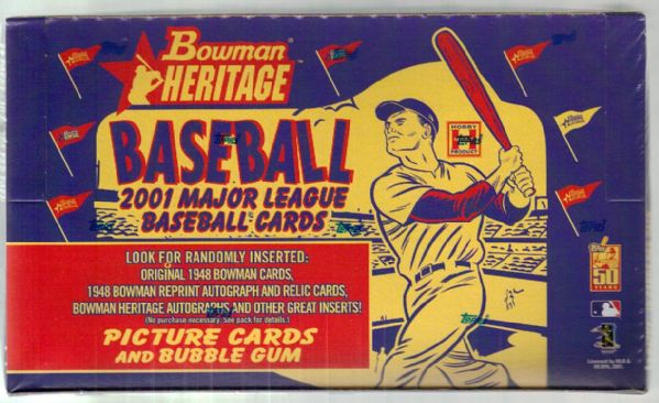 2001 Bowman Heritage Bsbl.- 1 Unopened Wax Box