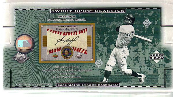 2002 Upper Deck Sweet Spot Bsbl.- 1 Unopened Wax Box