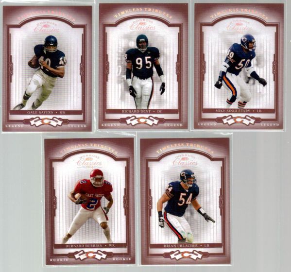 2004 Donruss Classics Ftbl. “Timeless Tributes Red”- 5 Diff. Chicago Bears