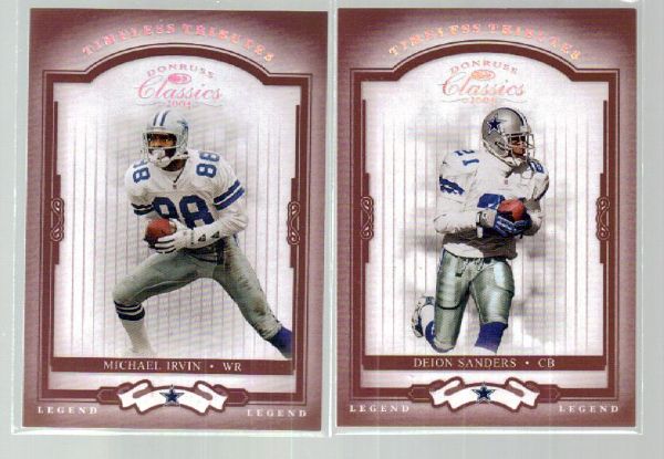 2004 Donruss Classics Ftbl. “Timeless Tributes Red”- 2 Diff. Dallas Cowboys