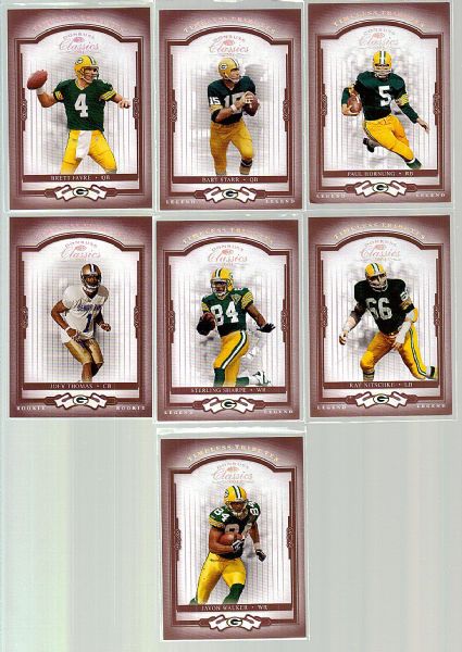 2004 Donruss Classics Ftbl. “Timeless Tributes Red”- 7 Diff. Green Bay Packers